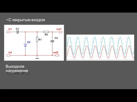 С закрытым входом Выходное напряжение