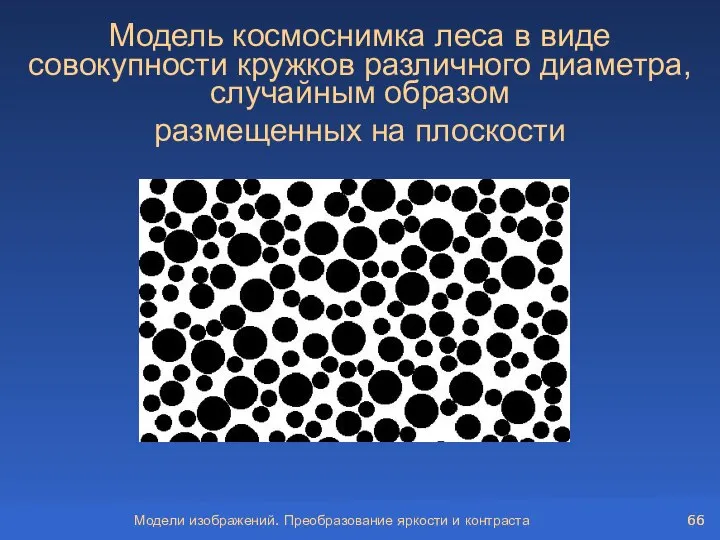 Модели изображений. Преобразование яркости и контраста Модель космоснимка леса в виде