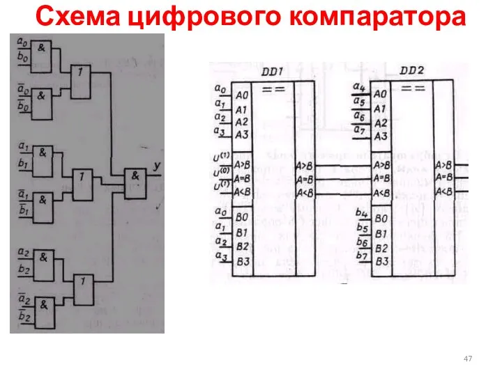 Схема цифрового компаратора