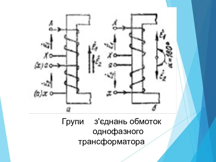 Групи з'єднань обмоток однофазного трансформатора