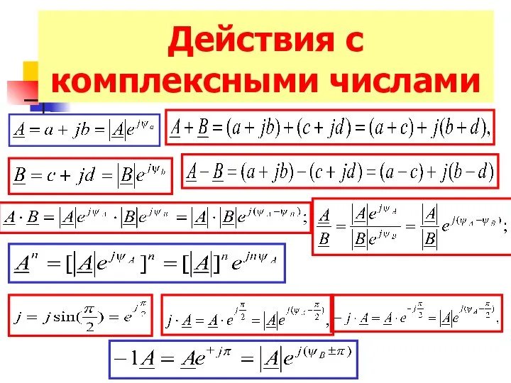 Действия с комплексными числами