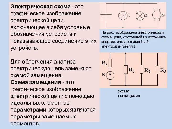 Электрическая схема - это графическое изображение электрической цепи, включающее в себя