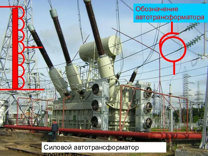 Силовой автотрансформатор 500/110 кВ Обозначение автотрансформатора