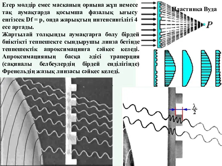 Пластинка Вуда Егер мөлдір емес масканың орнына жұп немесе тақ аумақтарда