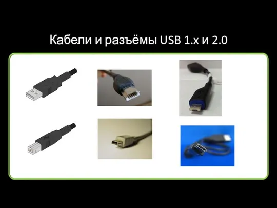 Кабели и разъёмы USB 1.x и 2.0