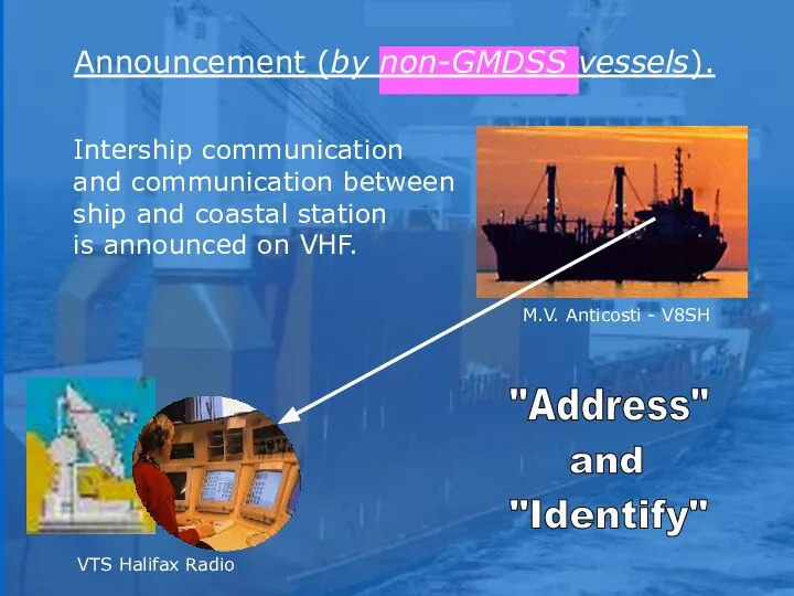 Intership communication and communication between ship and coastal station is announced