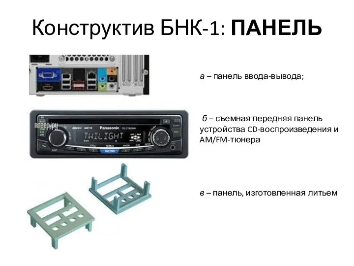 Конструктив БНК-1: ПАНЕЛЬ а – панель ввода-вывода; б – съемная передняя