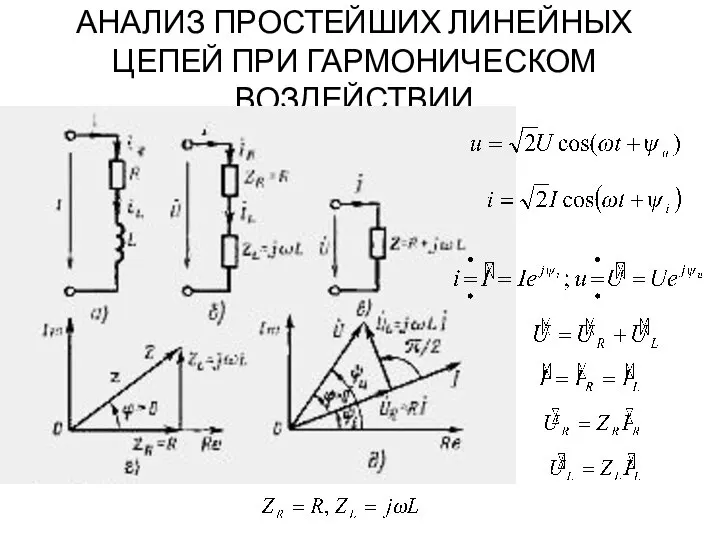 АНАЛИЗ ПРОСТЕЙШИХ ЛИНЕЙНЫХ ЦЕПЕЙ ПРИ ГАРМОНИЧЕСКОМ ВОЗДЕЙСТВИИ