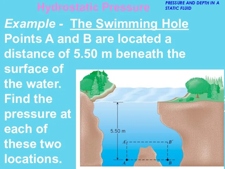 Example - The Swimming Hole Points A and B are located