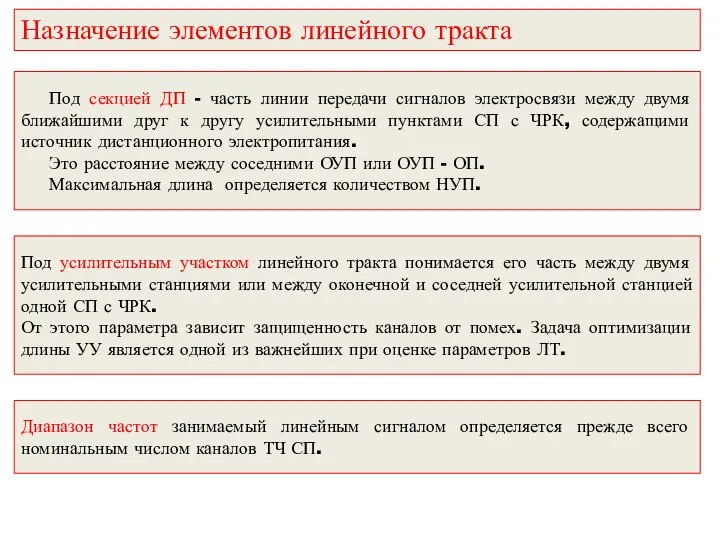 Под секцией ДП - часть линии передачи сигналов электросвязи между двумя