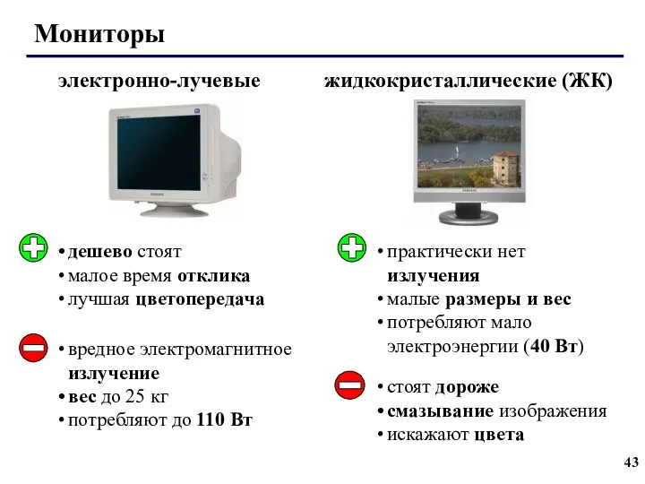 Мониторы дешево стоят малое время отклика лучшая цветопередача практически нет излучения