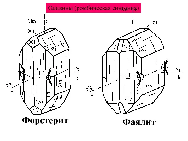 Оливины (ромбическая сингония) Форстерит Фаялит