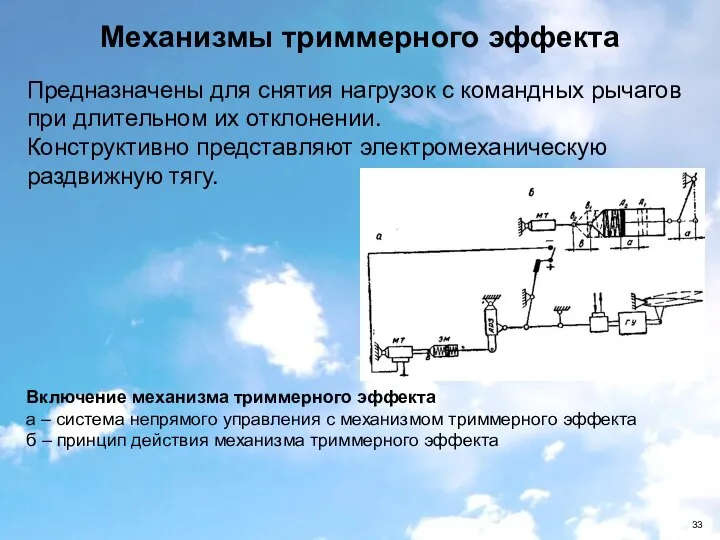 Механизмы триммерного эффекта Включение механизма триммерного эффекта а – система непрямого