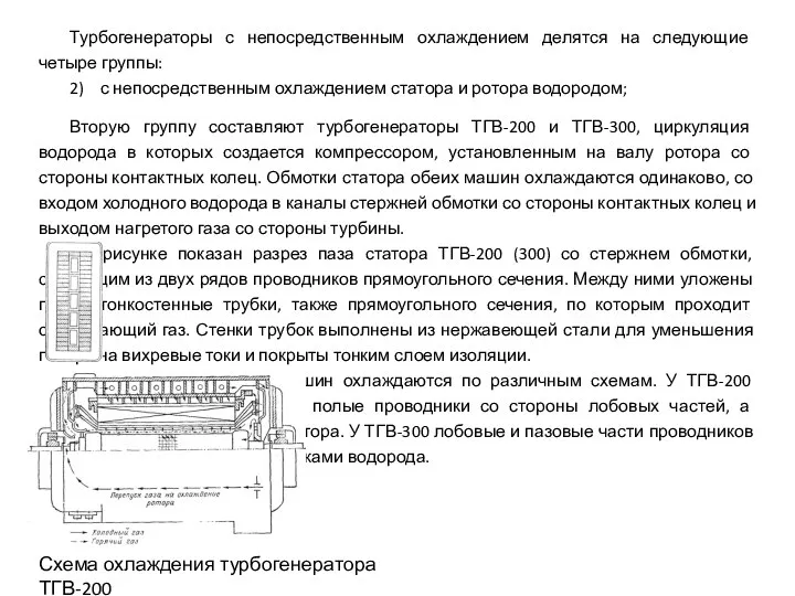 Турбогенераторы с непосредственным охлаждением делятся на следующие четыре группы: 2) с