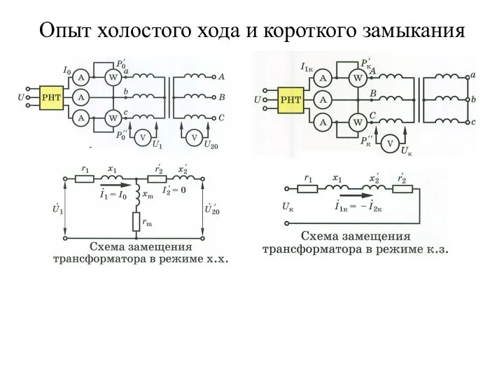 Опыт холостого хода и короткого замыкания