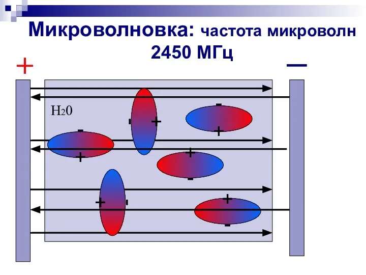 Микроволновка: частота микроволн 2450 МГц + - + - + -