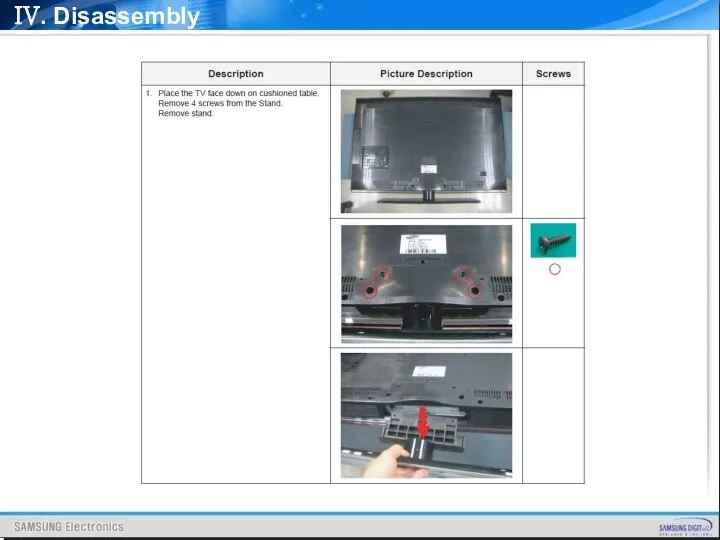 IV. Disassembly