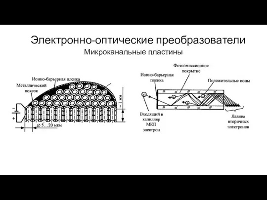 Электронно-оптические преобразователи Микроканальные пластины