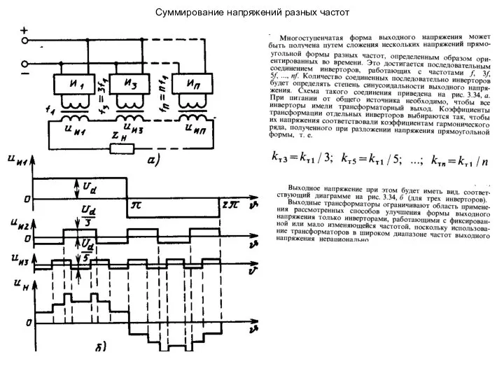 Суммирование напряжений разных частот