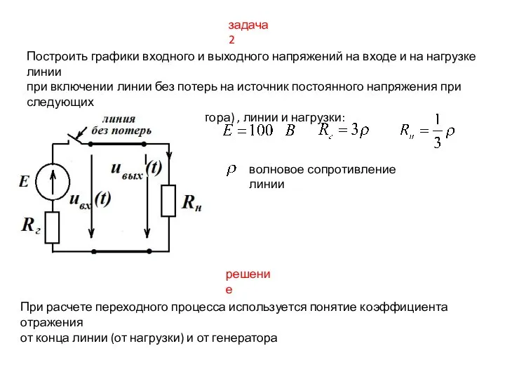 задача 2 Построить графики входного и выходного напряжений на входе и