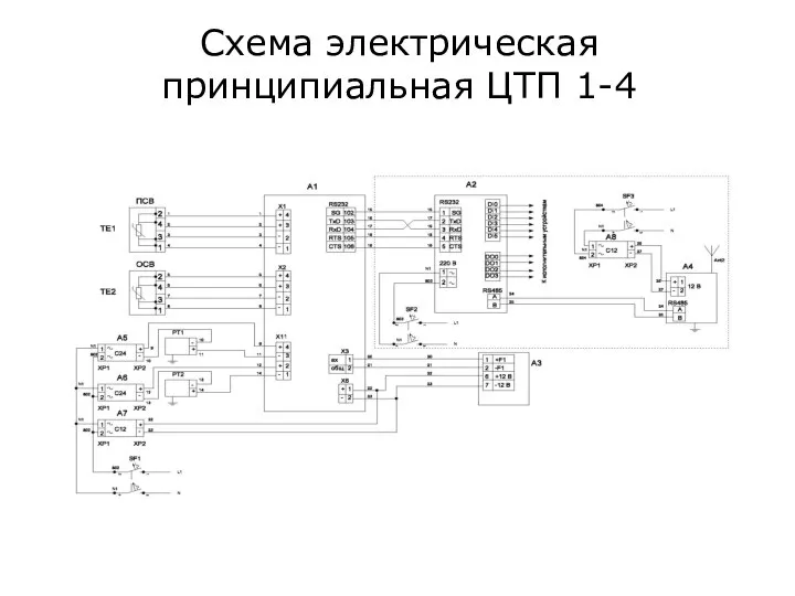 Схема электрическая принципиальная ЦТП 1-4