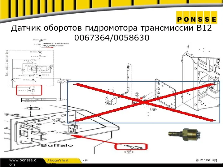 Датчик оборотов гидромотора трансмиссии В12 0067364/0058630