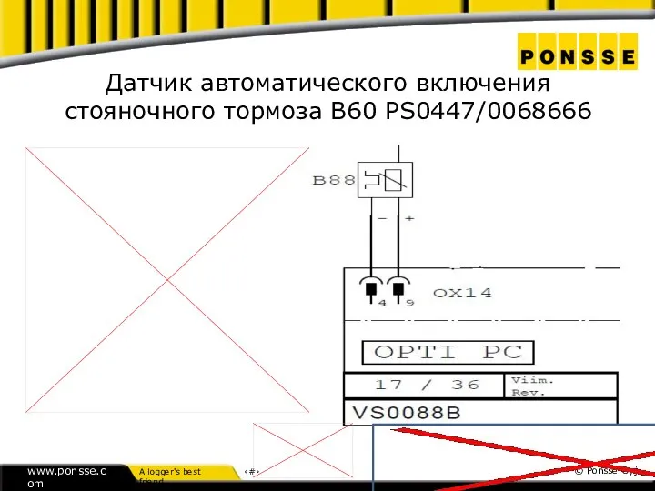 Датчик автоматического включения стояночного тормоза В60 PS0447/0068666