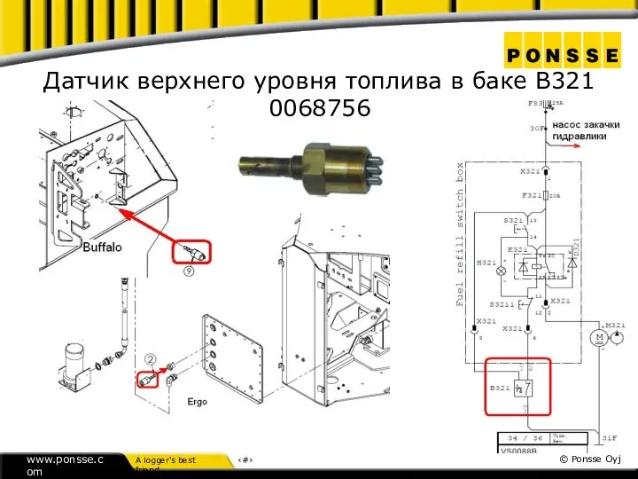 Датчик верхнего уровня топлива в баке В321 0068756