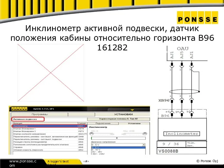 Инклинометр активной подвески, датчик положения кабины относительно горизонта В96 161282