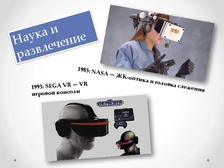 1985: NASA — ЖК-оптика и головка слежения 1993: SEGA VR —