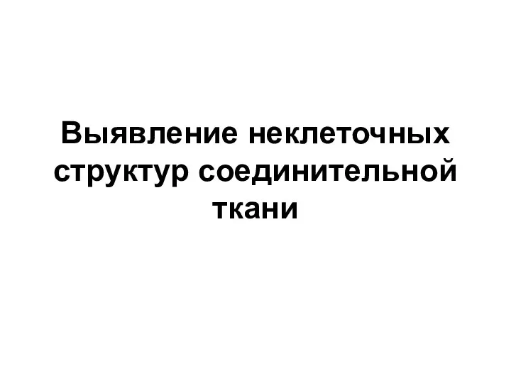 Выявление неклеточных структур соединительной ткани