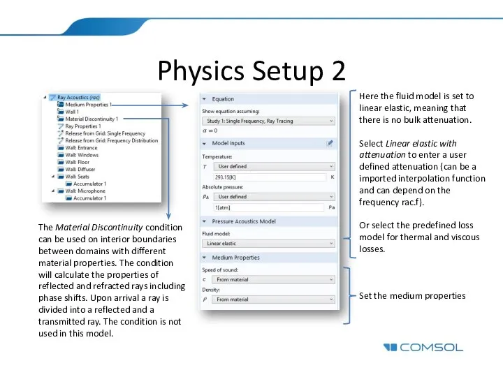 Physics Setup 2 The Material Discontinuity condition can be used on