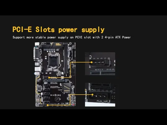 PCI-E Slots power supply Support more stable power supply on PCIE