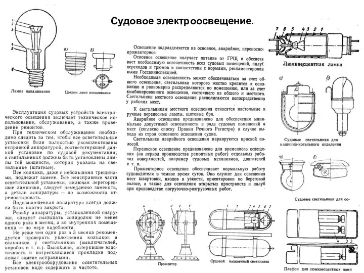 Судовое электроосвещение.