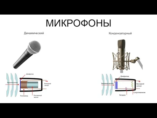 МИКРОФОНЫ Динамический Конденсаторный