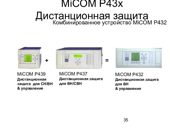 MiCOM P43x Дистанционная защита Комбинированное устройство MiCOM P432 MiCOM P437 Дистанционная
