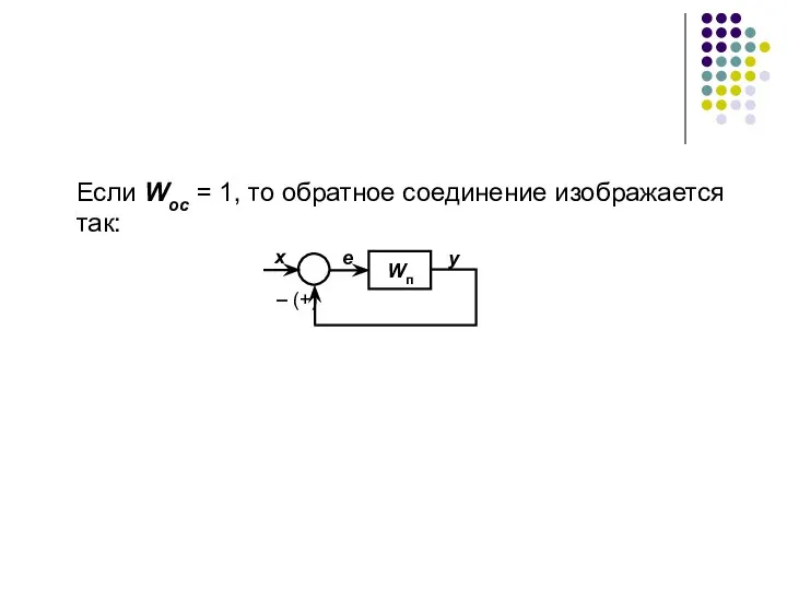 Если Wос = 1, то обратное соединение изображается так: