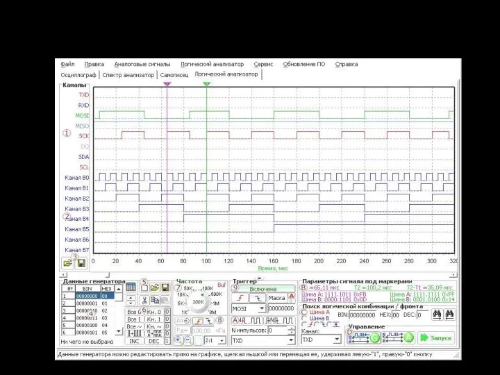 Описание работы логического генератора BM8020