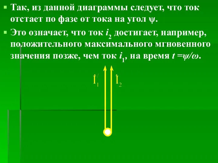 Так, из данной диаграммы следует, что ток отстает по фазе от