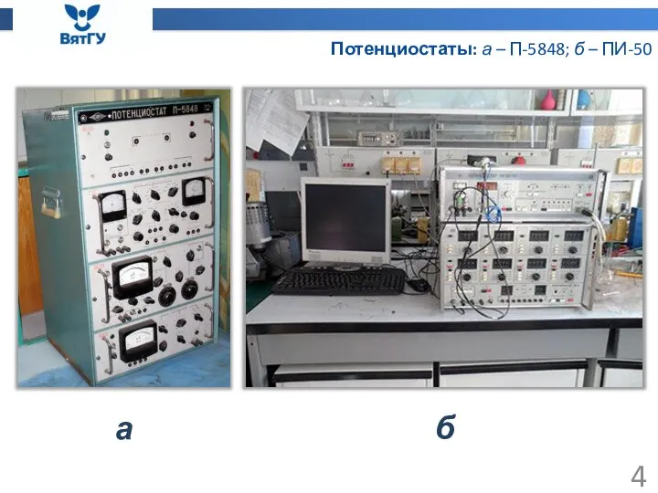 Потенциостаты: а – П-5848; б – ПИ-50 а б