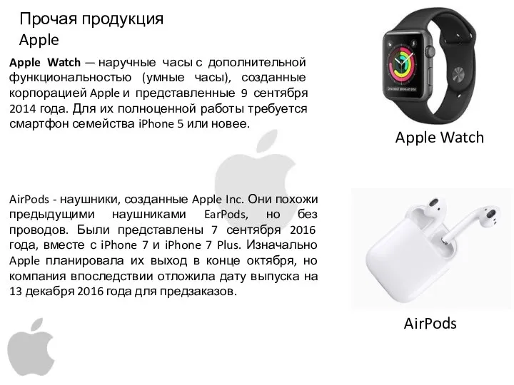 Прочая продукция Apple AirPods - наушники, созданные Apple Inc. Они похожи