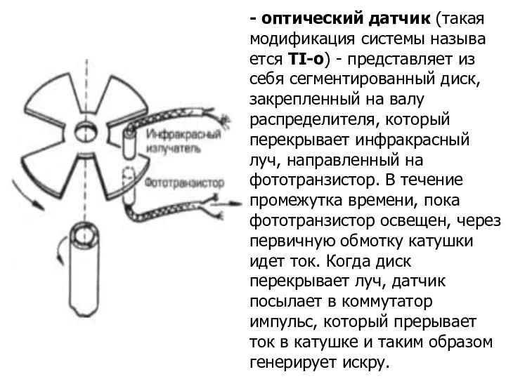 - оптический датчик (такая модификация системы называ ется TI-o) - представляет