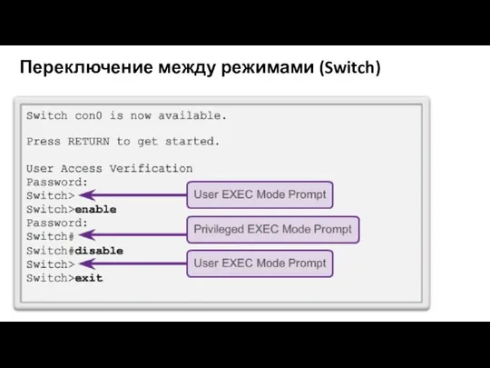 Переключение между режимами (Switch)