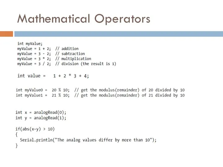 Mathematical Operators
