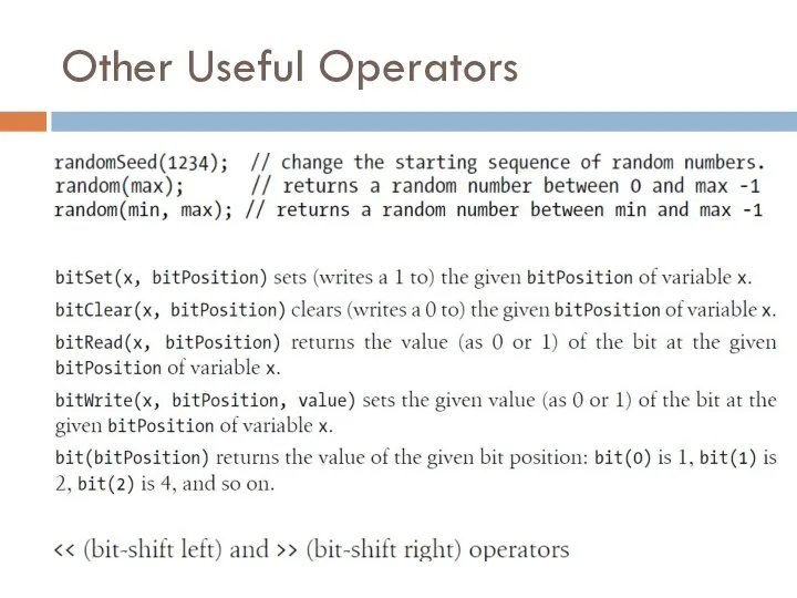 Other Useful Operators