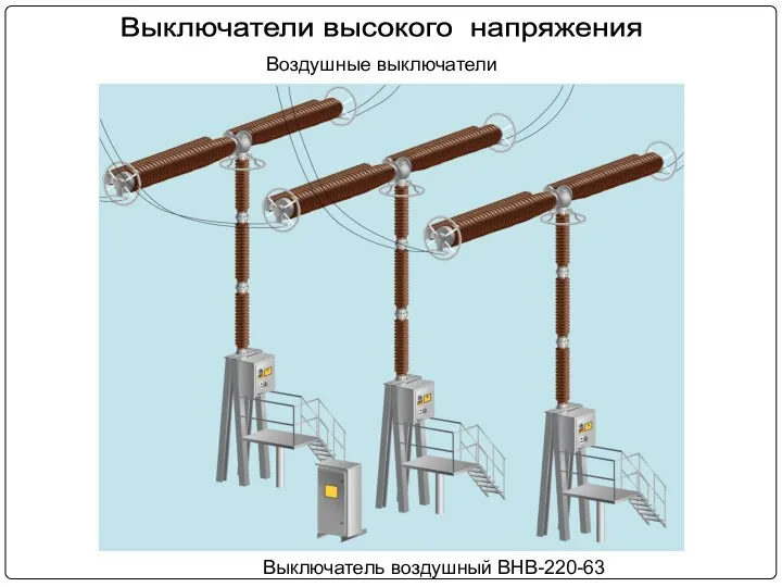 Воздушные выключатели Выключатель воздушный ВНВ-220-63 Выключатели высокого напряжения