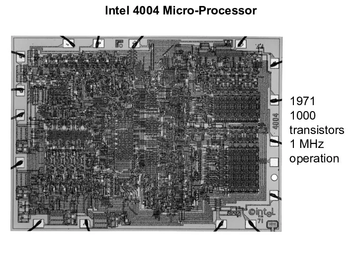 Intel 4004 Micro-Processor 1971 1000 transistors 1 MHz operation