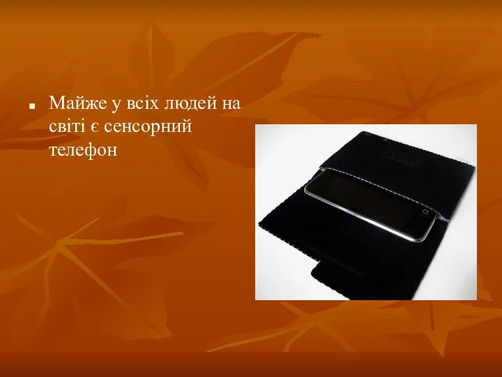 Майже у всіх людей на світі є сенсорний телефон