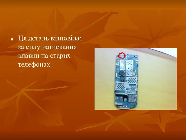 Ця деталь відповідає за силу натискання клавіш на старих телефонах