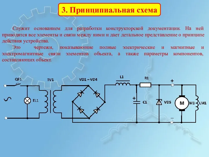 3. Принципиальная схема Служит основанием для разработки конструкторской документации. На ней